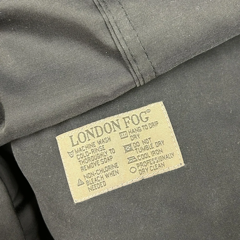 London Fog Coat Womens Small Blue Microfiber Lined Rain Button Pockets Overcoat